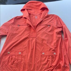 Coral Utility Jacket with Hood and Zipper by Zenergy